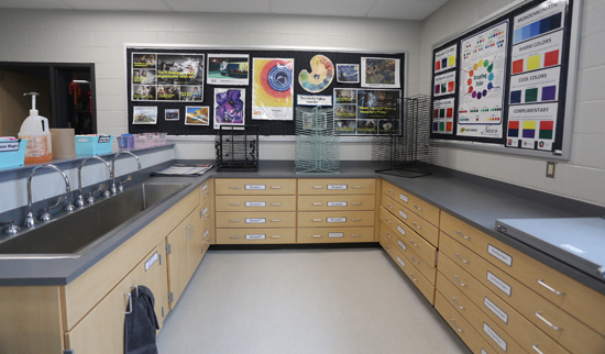 One of the new art room classrooms at the new Montoursville Area High School. KAREN VIBERT-KENNEDY/Sun-Gazette